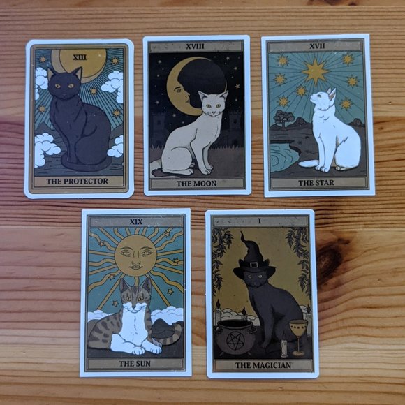 Other - Cat Tarot Card Waterproof Sticker Decals